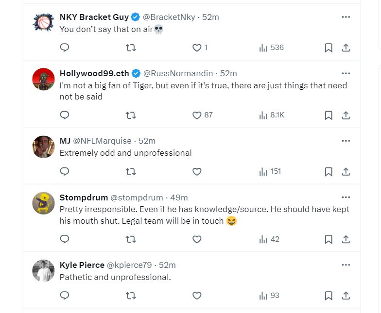 Golf fans have slammed Mark Roe over his comments