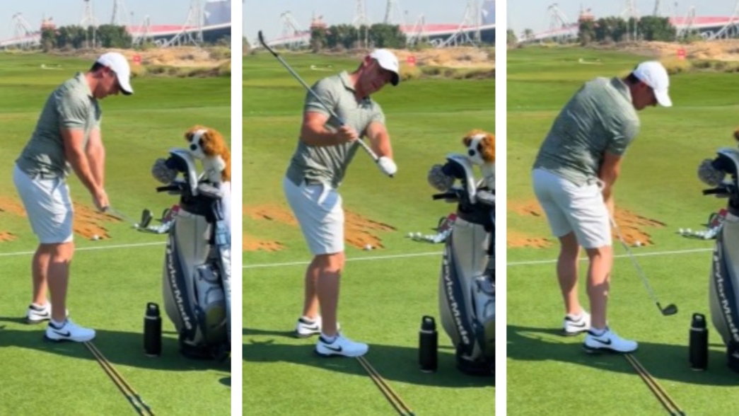 Rory McIlroy working on new drill in Abu Dhabi
