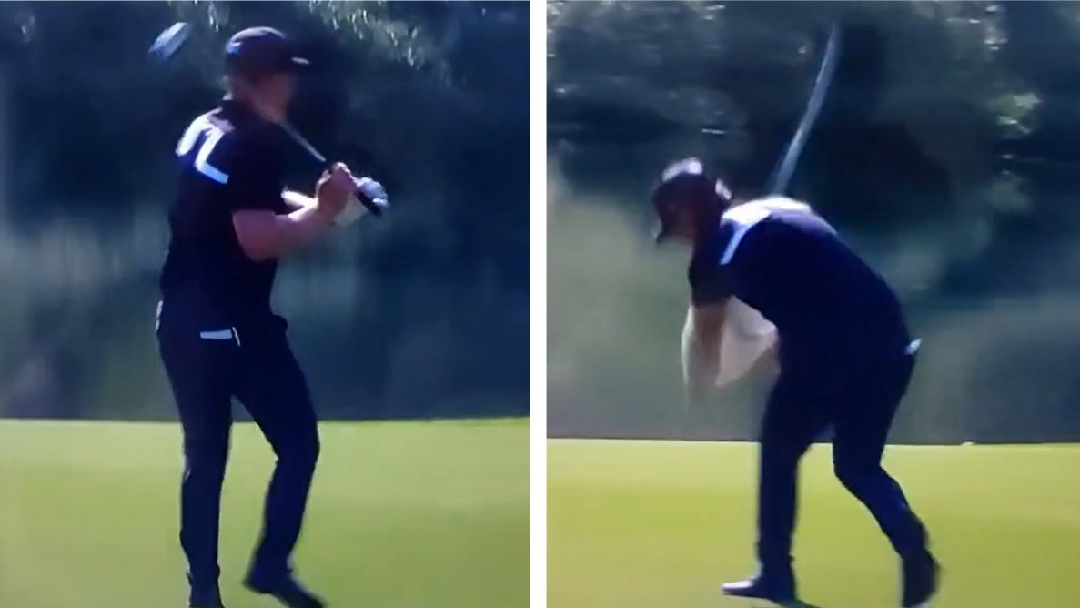 Matt Wallace smashed the turf in frustration