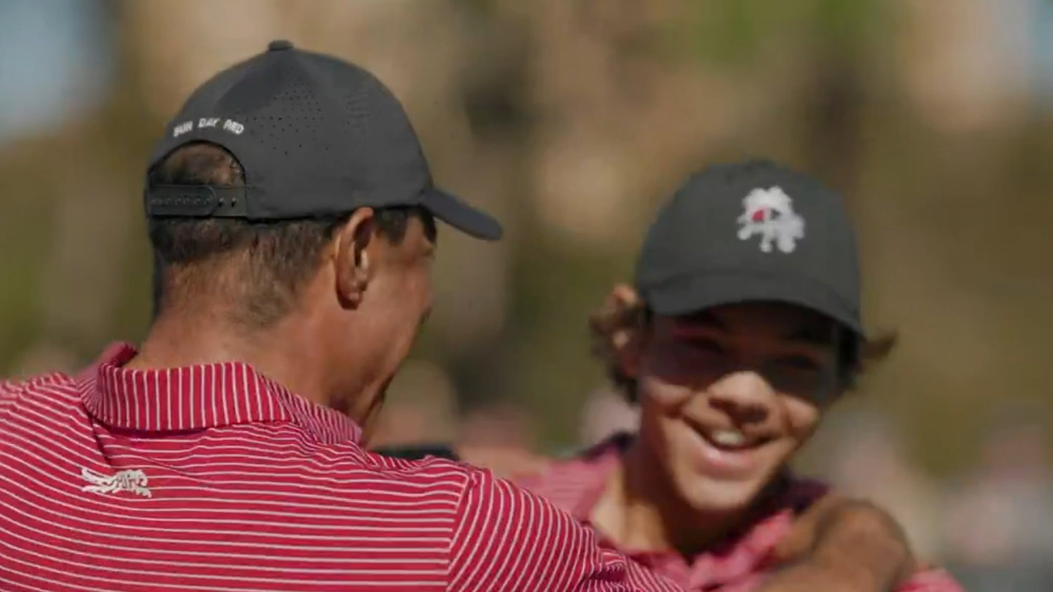 Tiger Woods and Charlie Woods