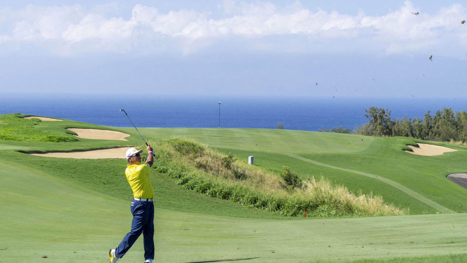 Hideki Matsuyama in action at Kapalua