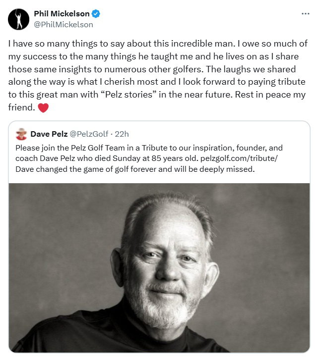 Mickelson's tweet about Pelz