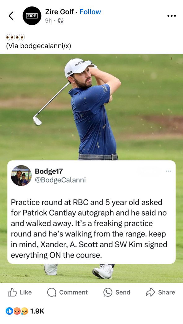 The initial post from a fan