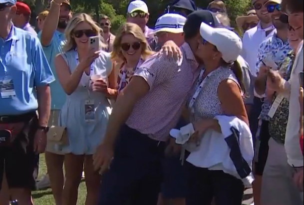 Horschel gave the lady a hug