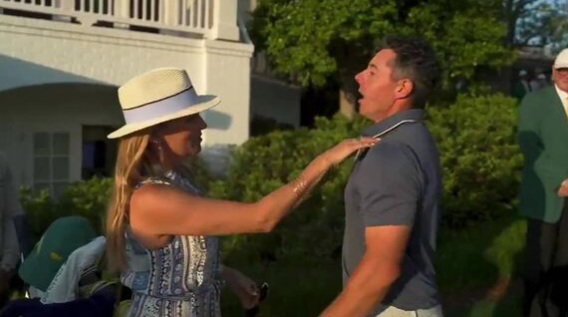 Kate Rose gave McIlroy a hug 