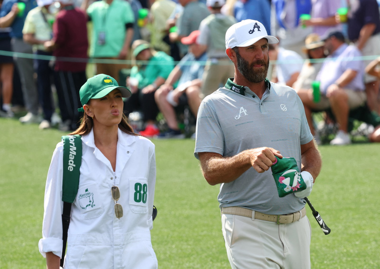 Dustin Johnson with wife Paulina Gretzky