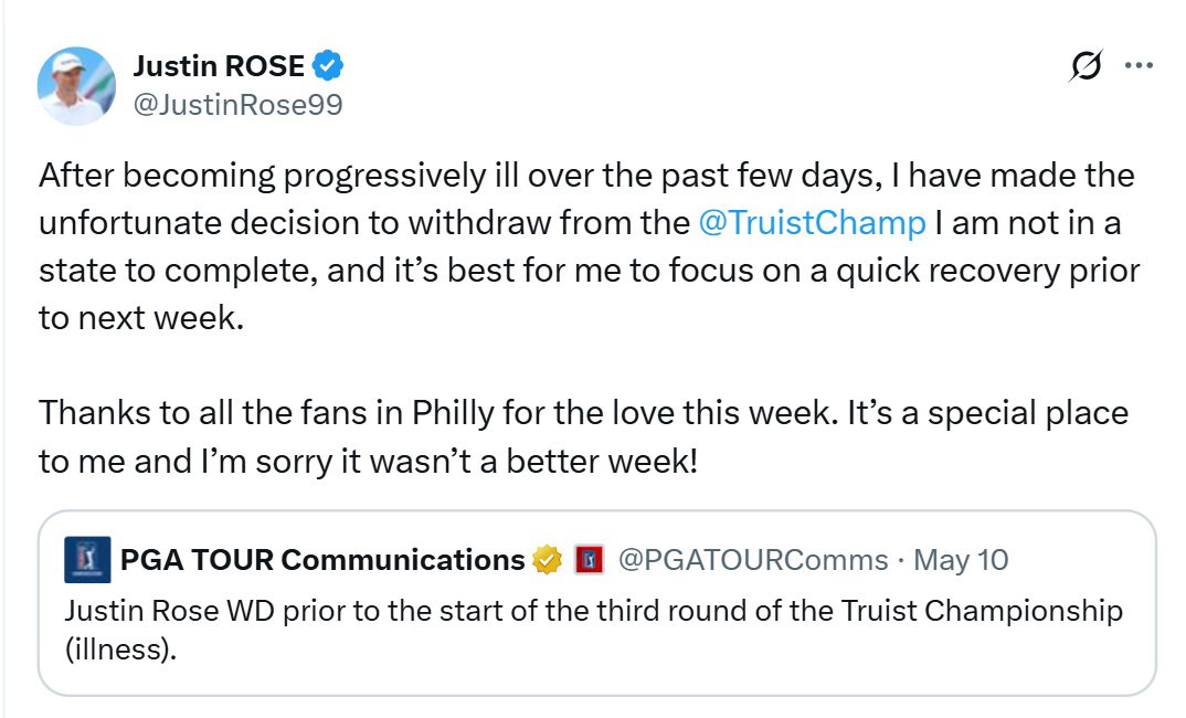 Rose is out of the Truist 