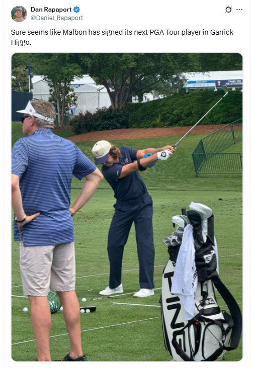 Higgo in new Malbon gear at PGA