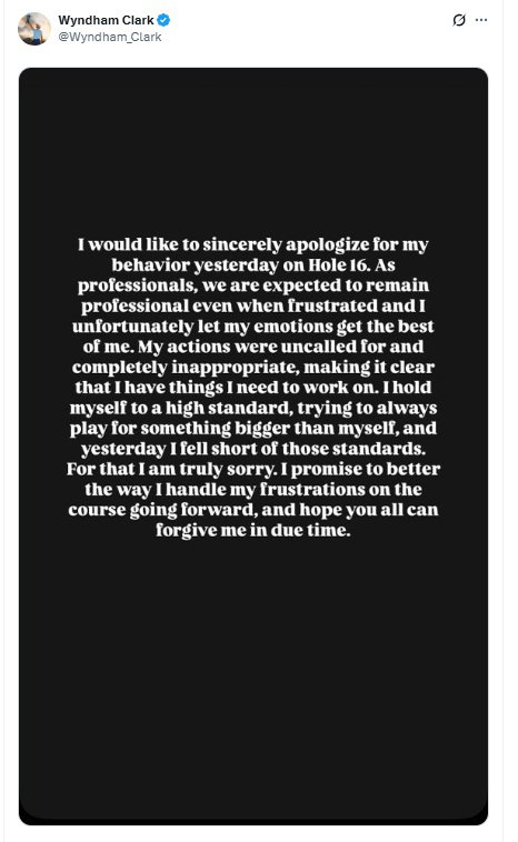 Clark's apology on social media 