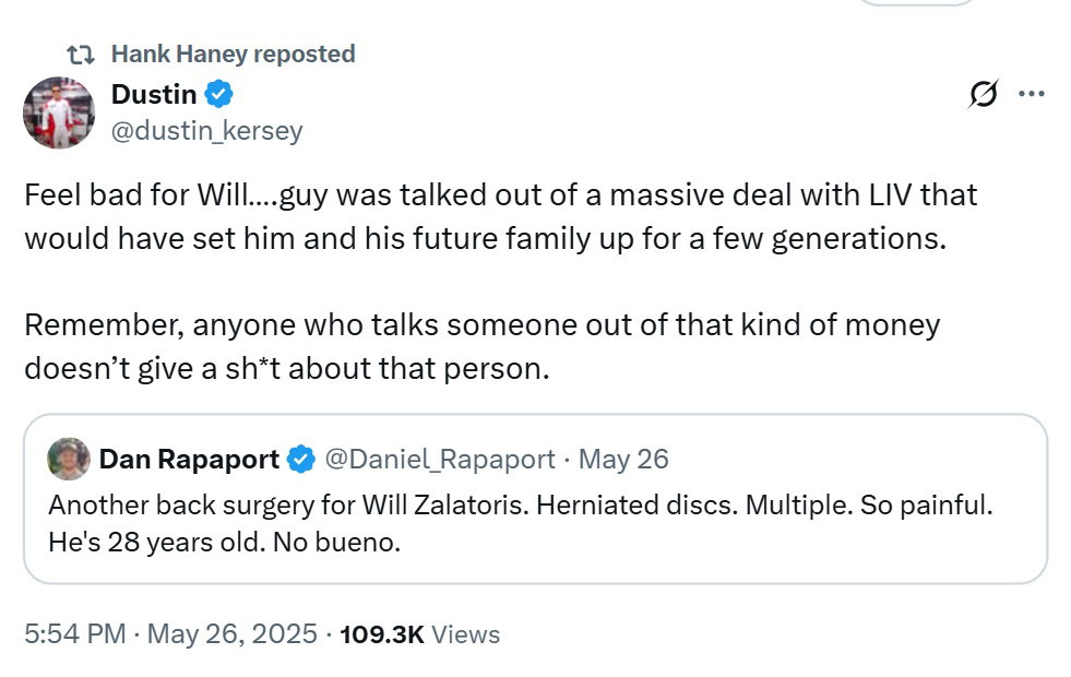 Haney retweeted a fan's post about Willy Z 