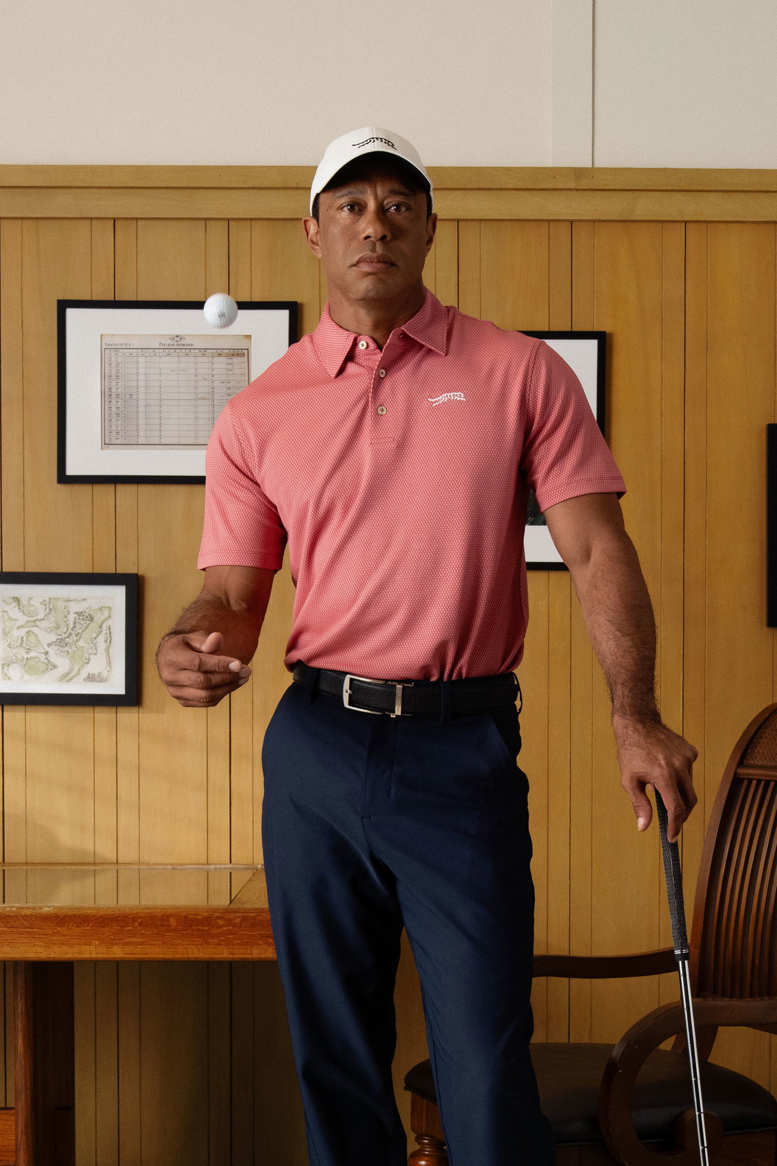 Woods sports new Sun Day Red collection