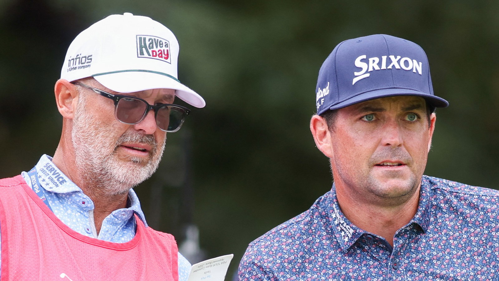 Keegan Bradley and his caddie