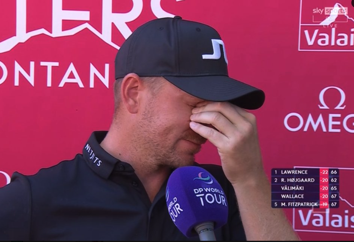 Matt Wallace in tears after his round