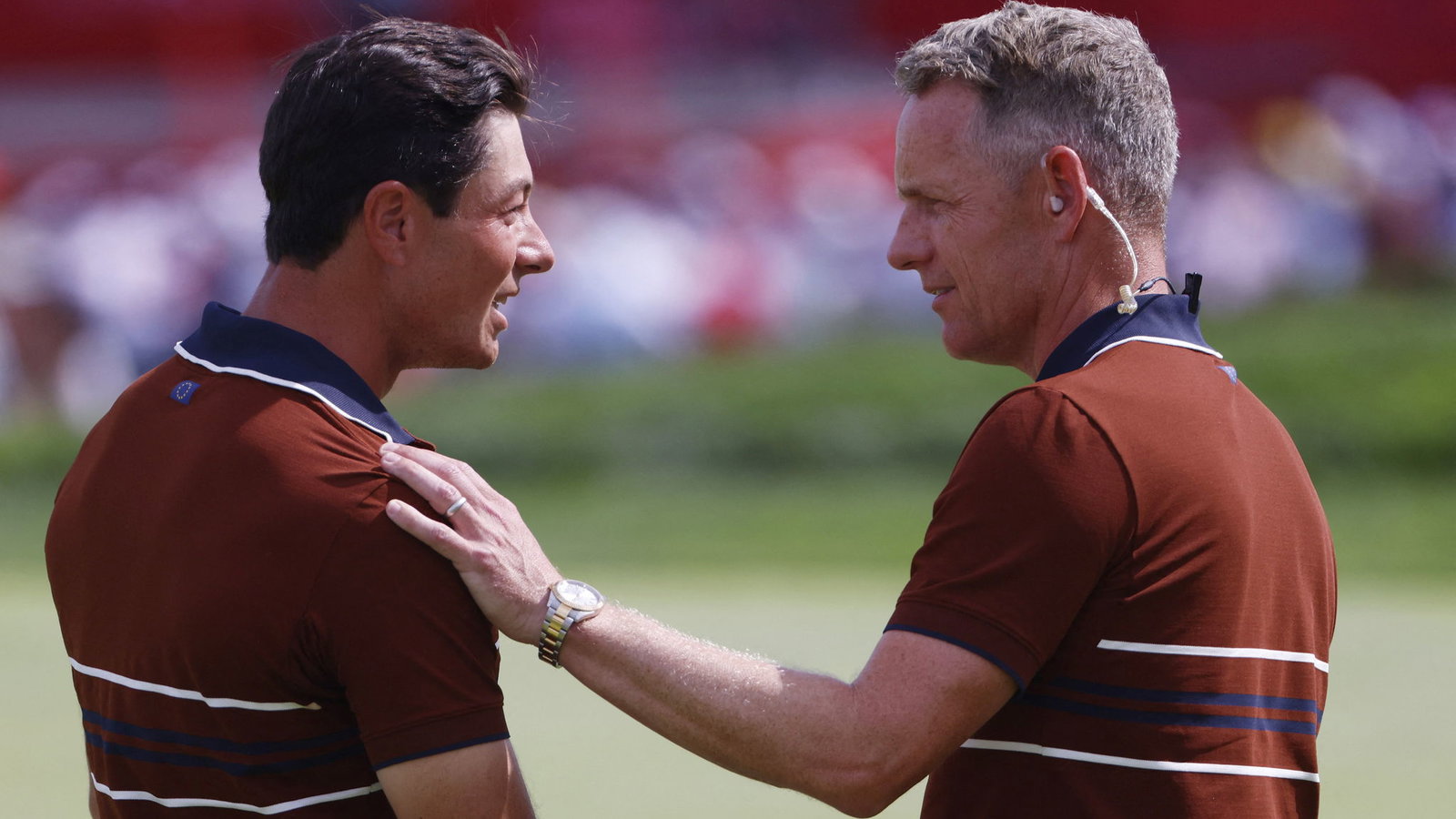 Viktor Hovland with Luke Donald