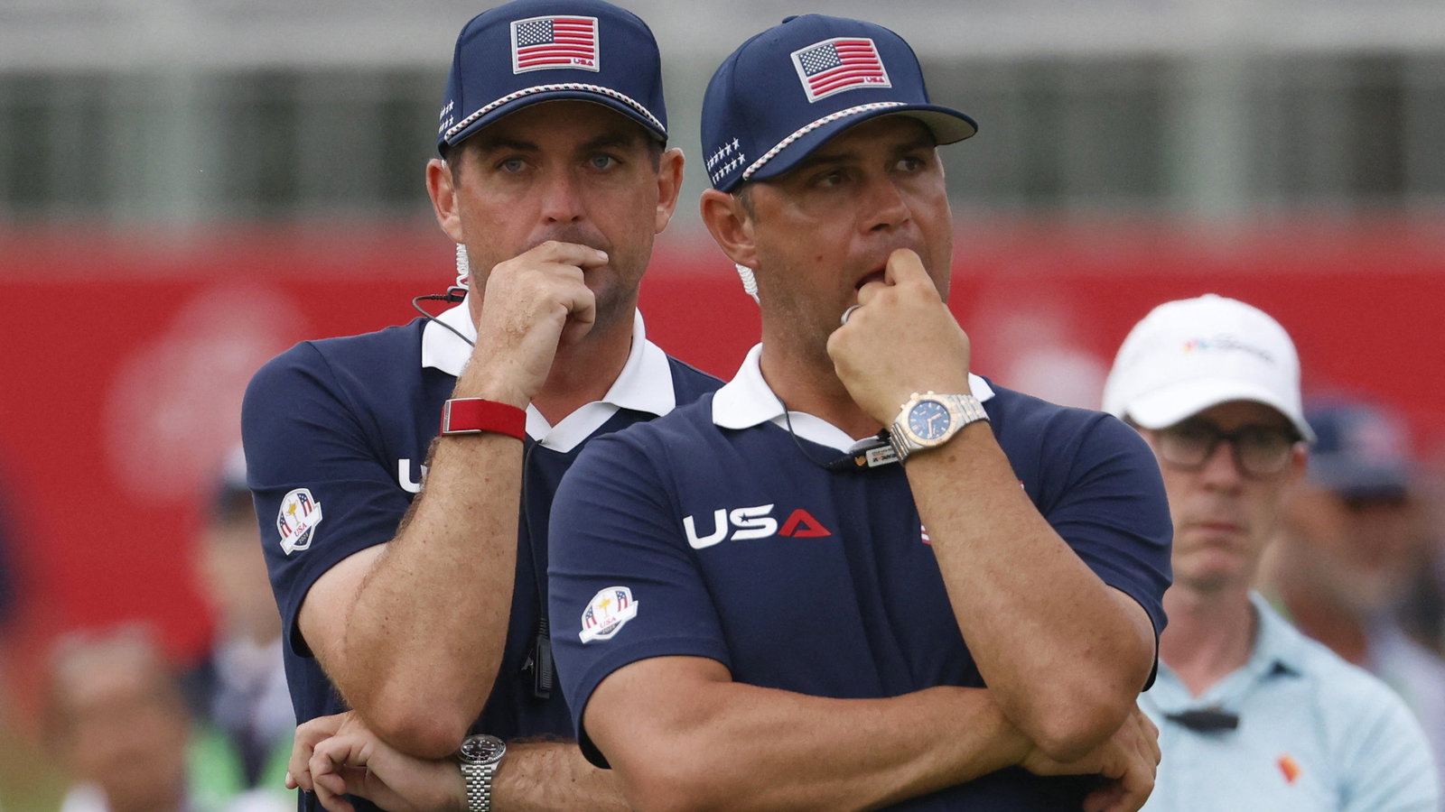 Bradley with vice-captain Woodland at Ryder Cup