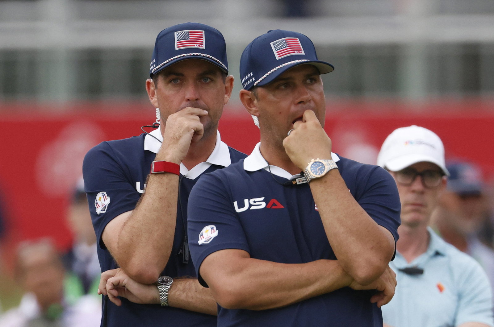 Bradley with vice-captain Woodland at Ryder Cup