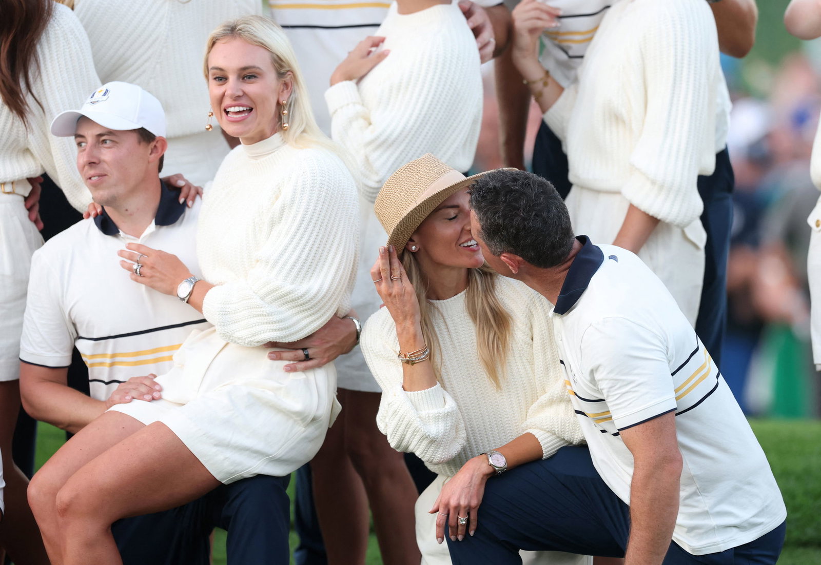 Rory McIlroy with his wife Erica at the 2025 Ryder Cup