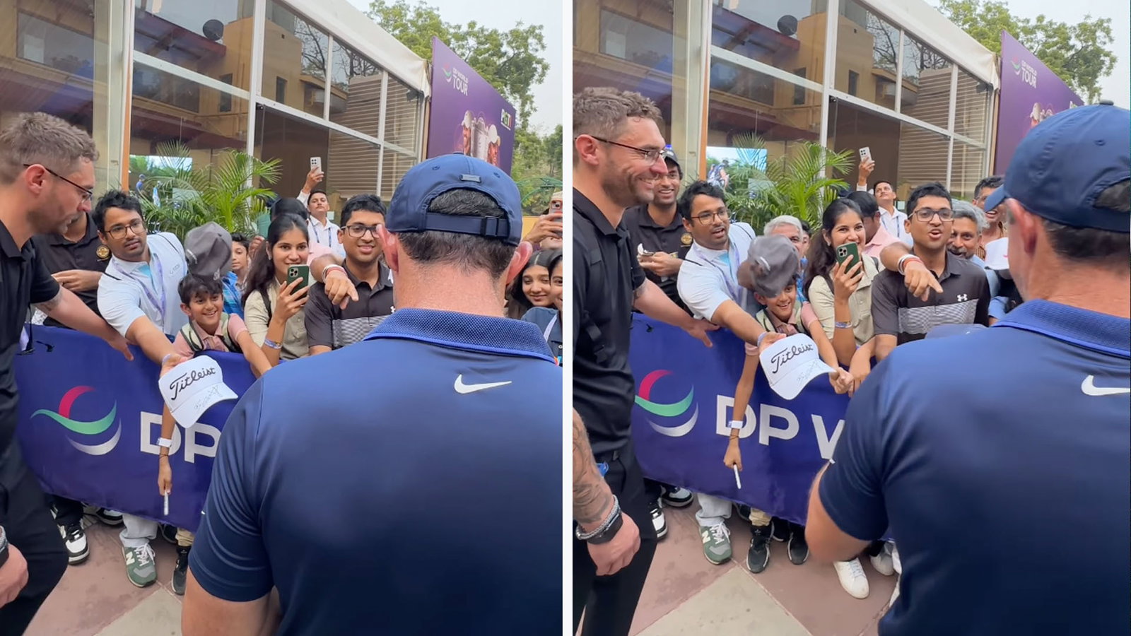 A young fan tries to bribe McIlroy for an autograph