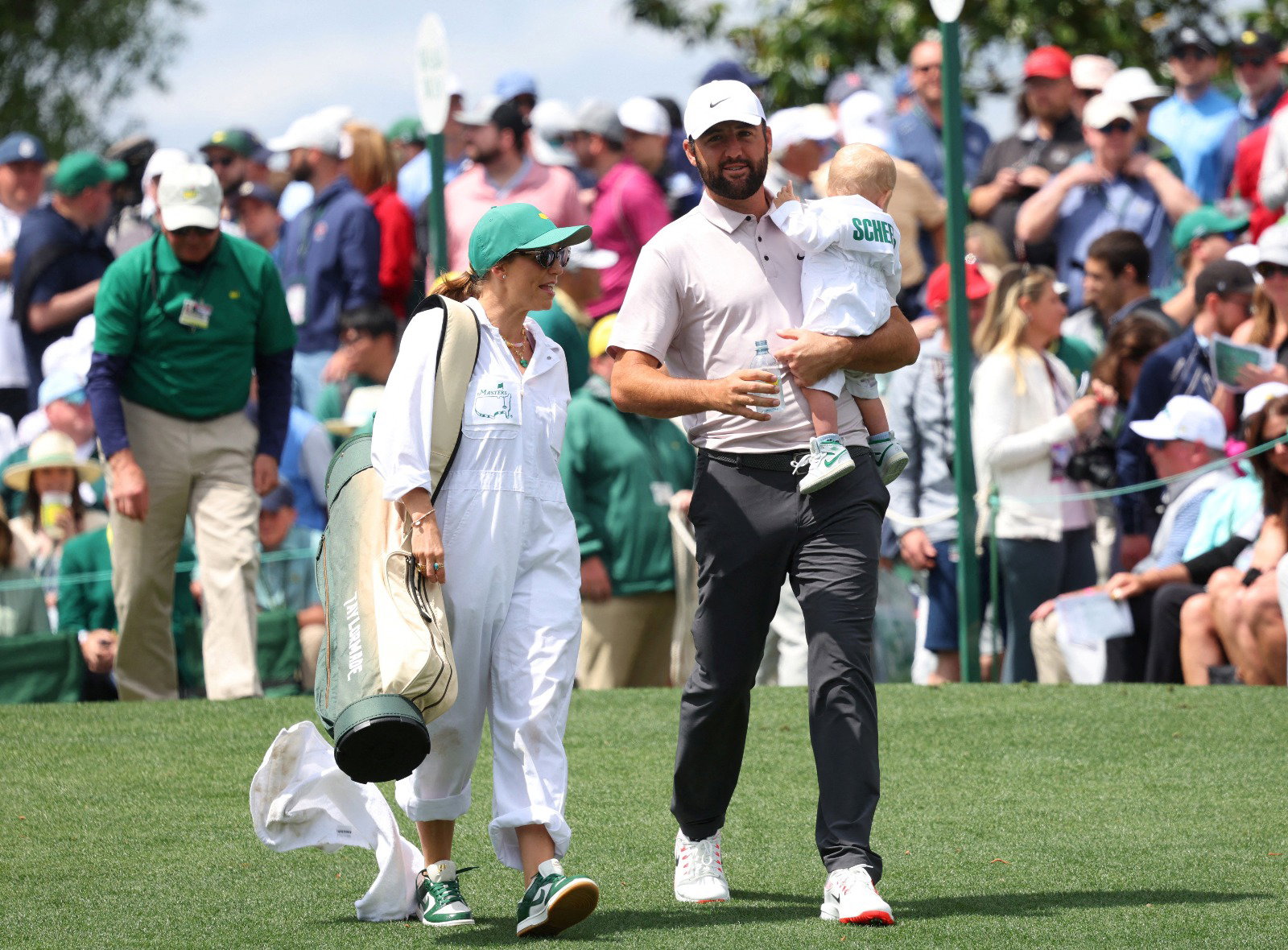 Scheffler with wife Meredith and son Bennett