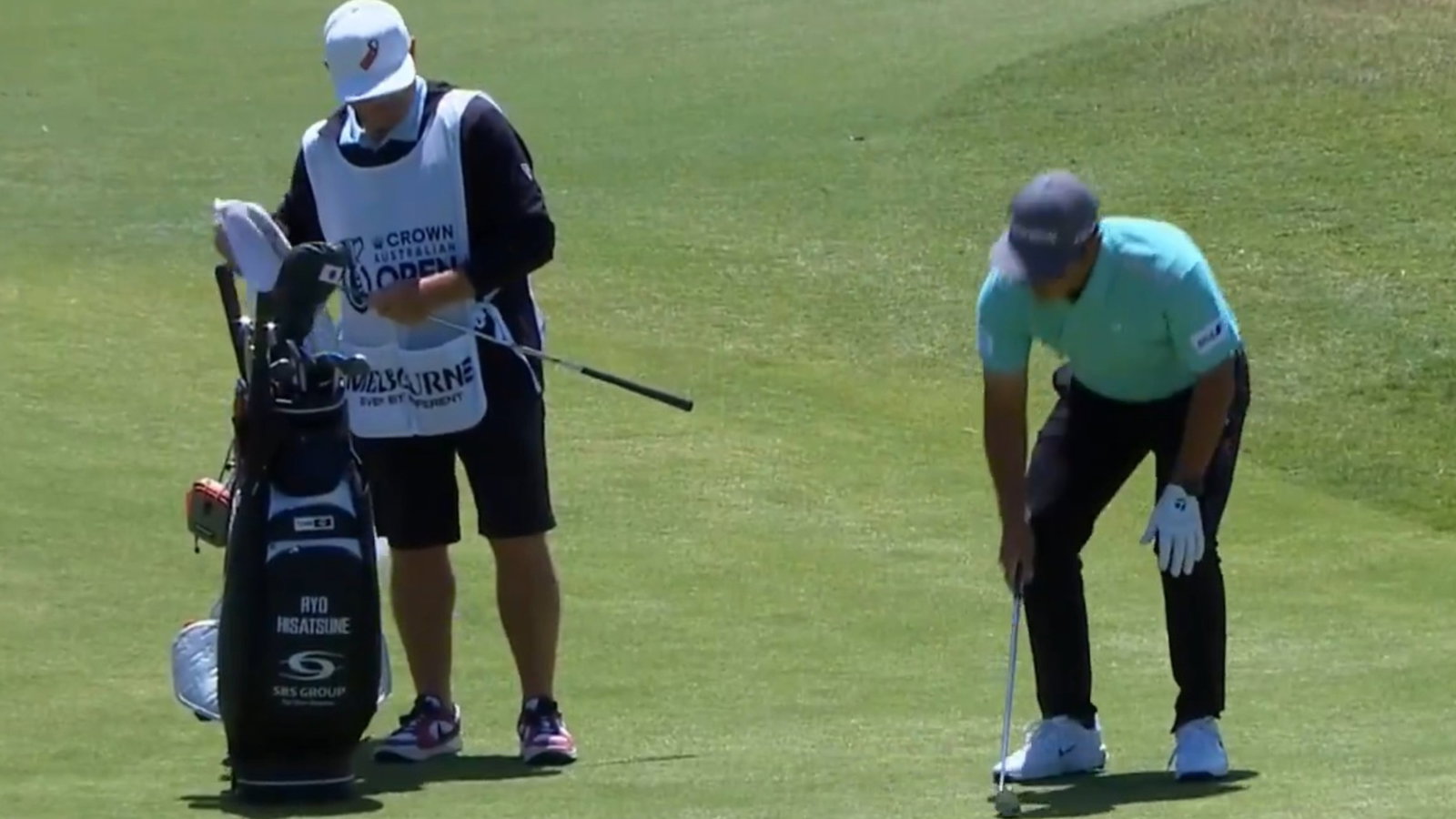 Ryo Hisatsune dropped his club on his ball (X/Twitter)