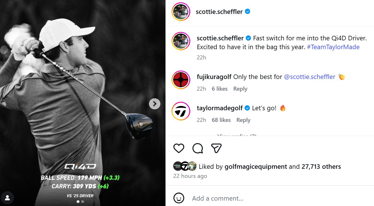 Scheffler's Qi4D stats entering 2026