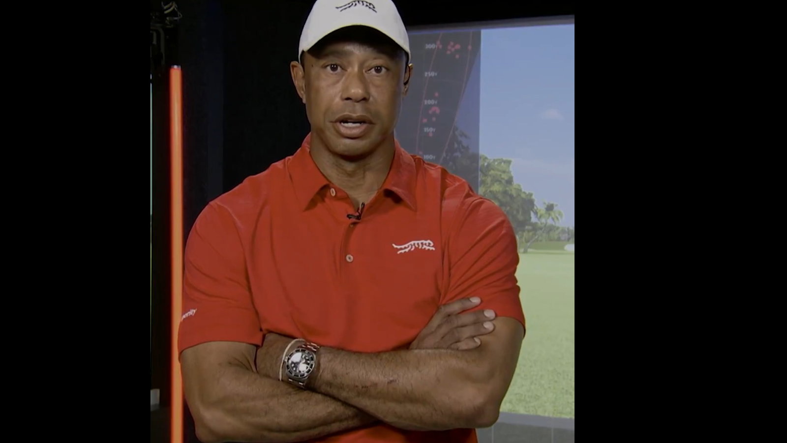 Tiger Woods reacts to Brooks Koepka's return (ESPN / TGL)