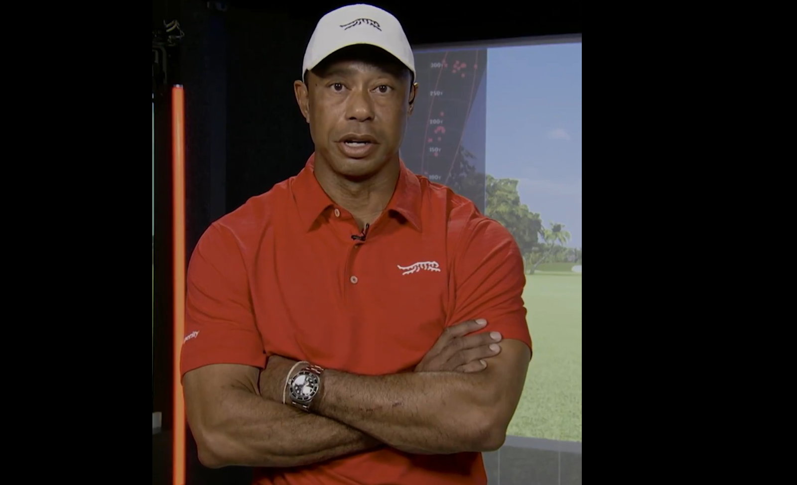 Tiger Woods reacts to Brooks Koepka's return (ESPN / TGL)