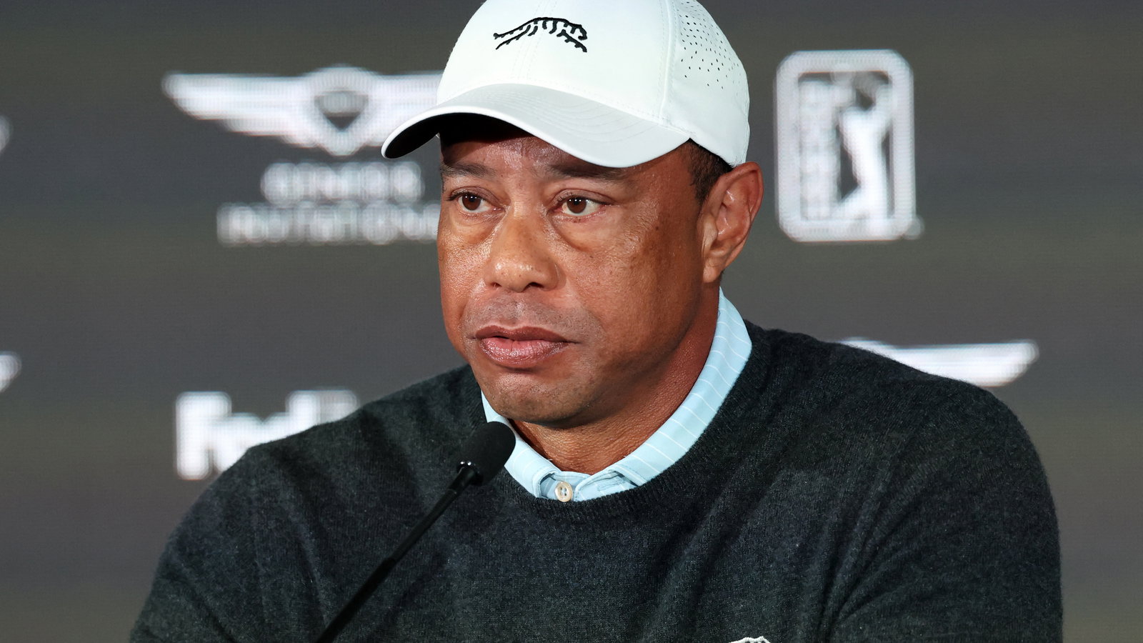 Woods during his press conference at Riviera