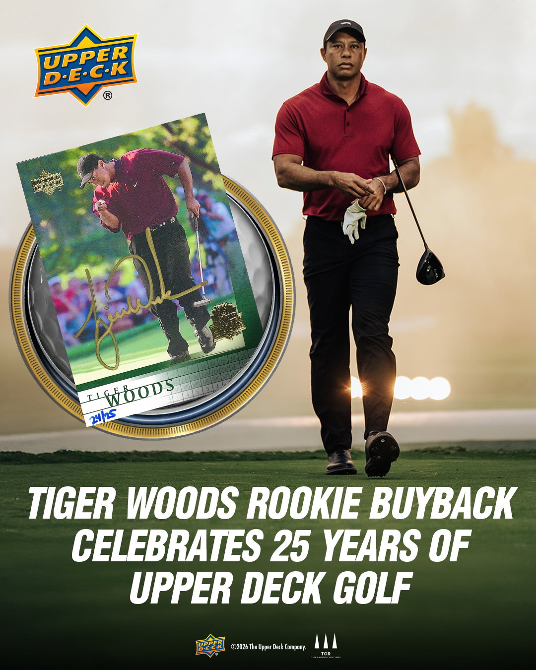 Tiger Woods headlines Upper Deck Golf's landmark 25th anniversary