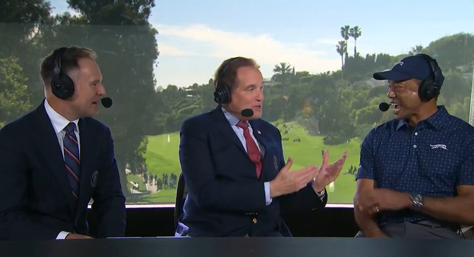 Immelman, Nantz and Woods (CBS Sports)