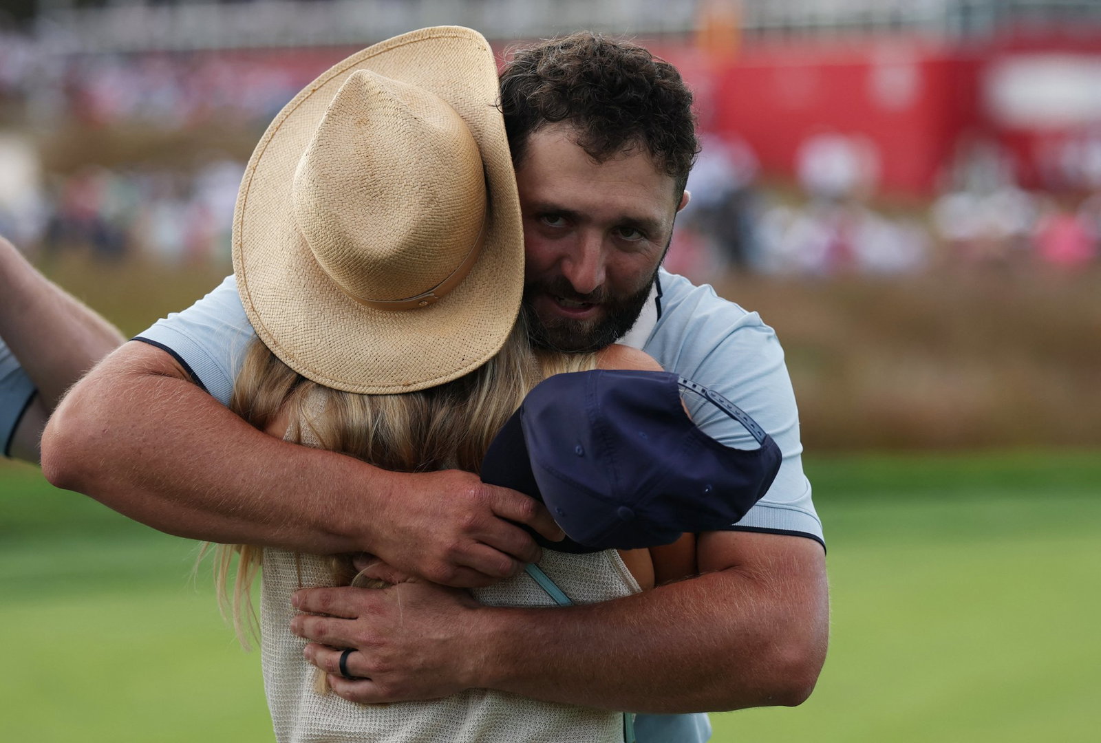 Jon Rahm celebrates Ryder Cup victory with his wife Kelley