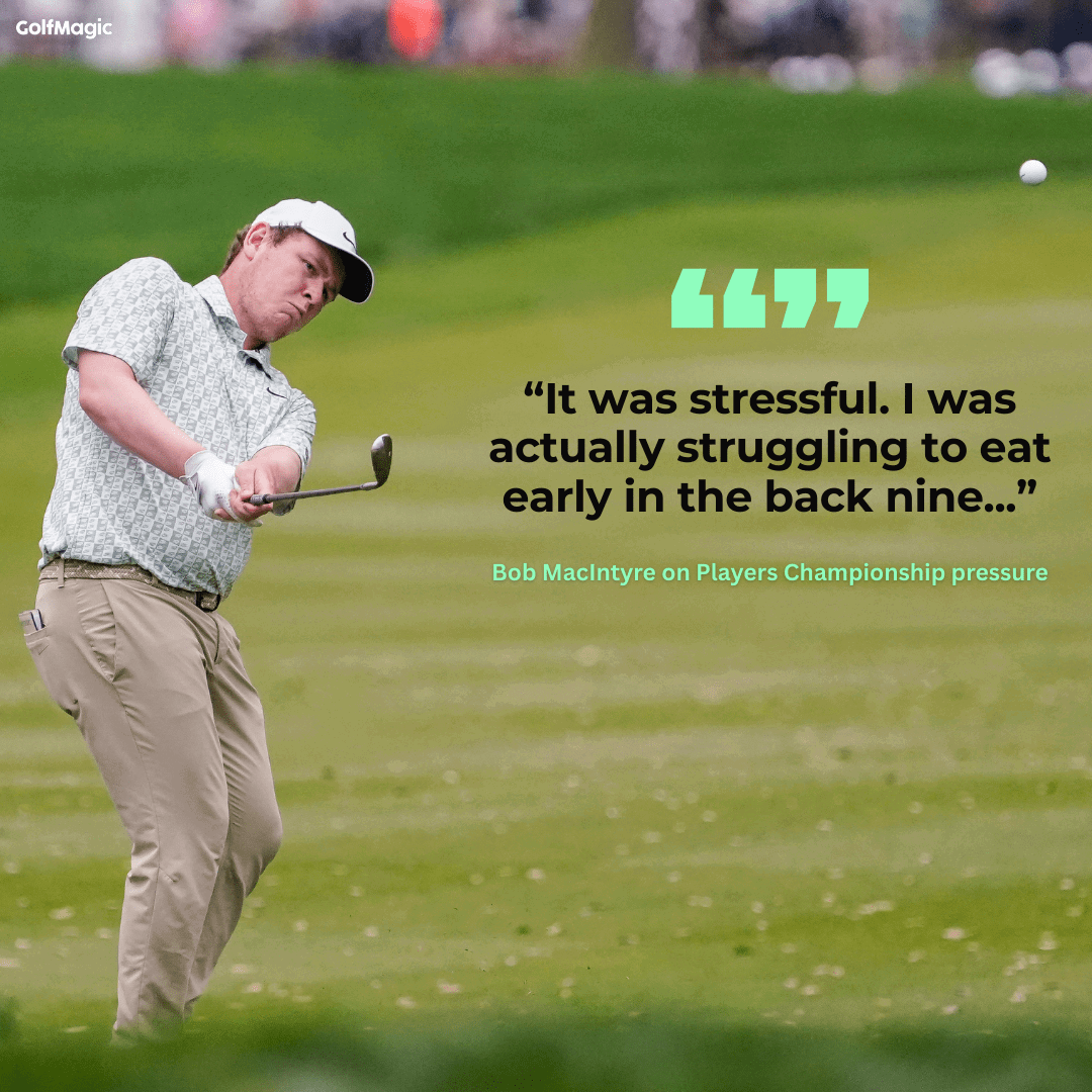 MacIntyre revealed his stress at The Players