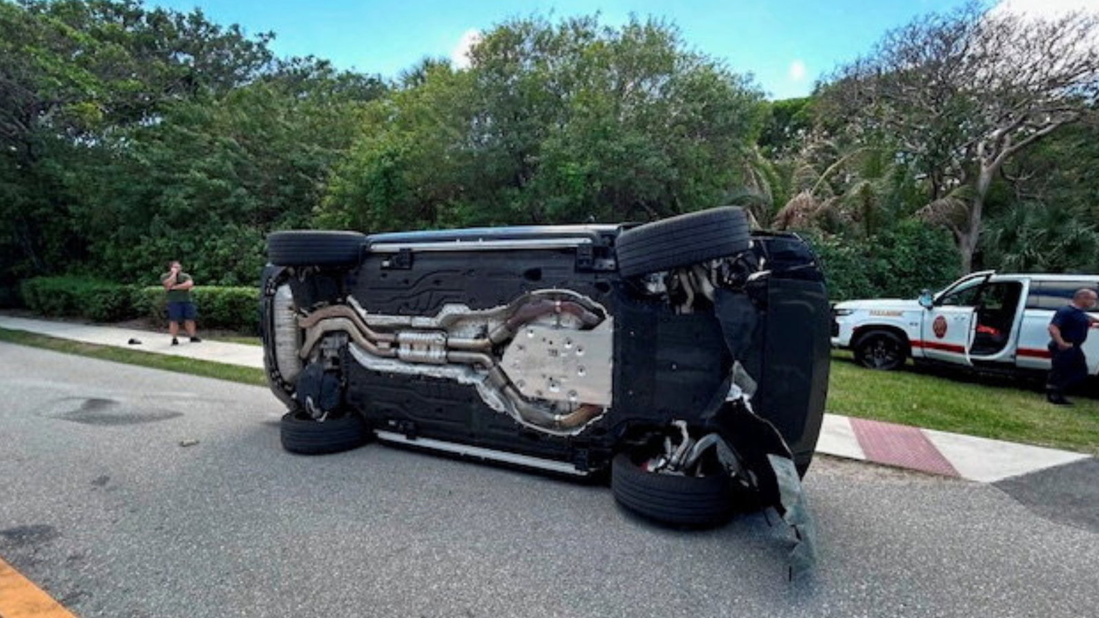 Woods flipped his Range Rover in crash