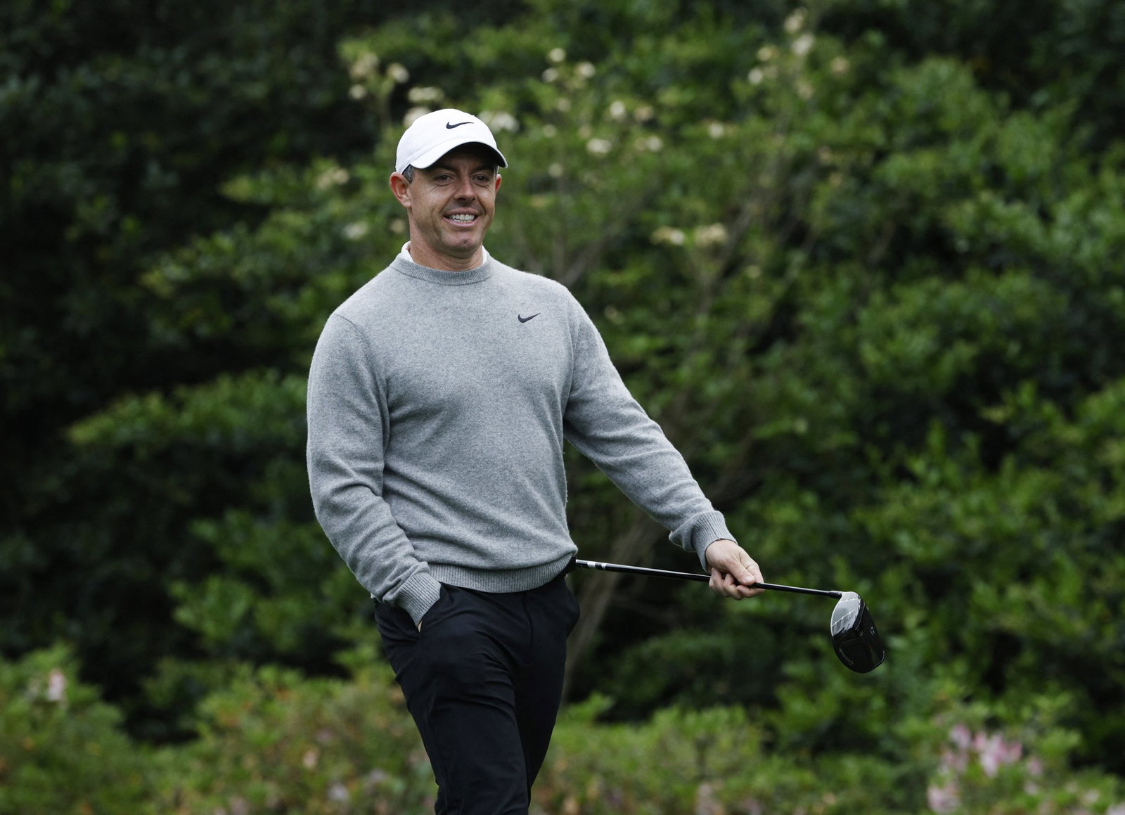 Rory McIlroy during his practice round at Augusta on Tuesday