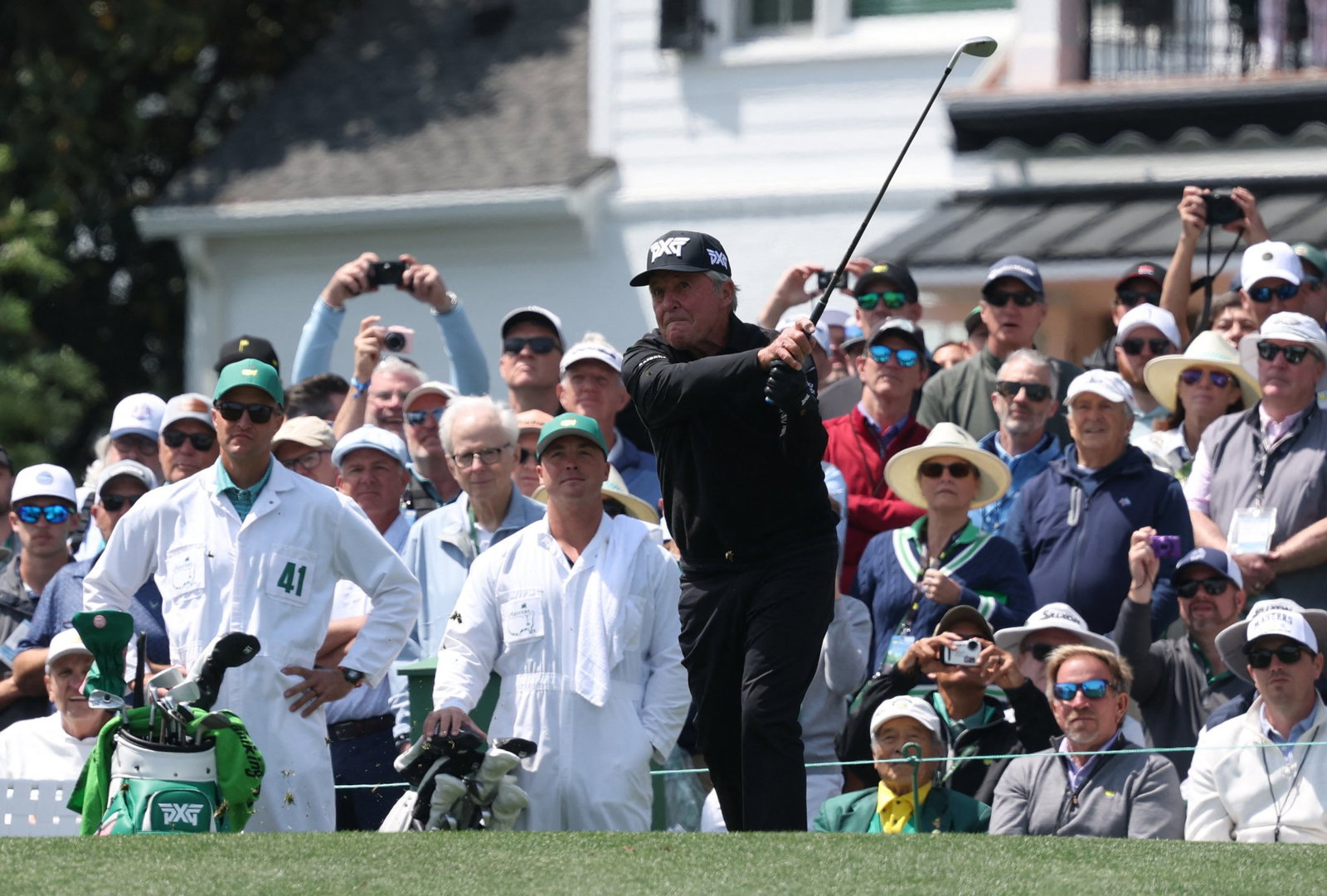 Player in action at Augusta National