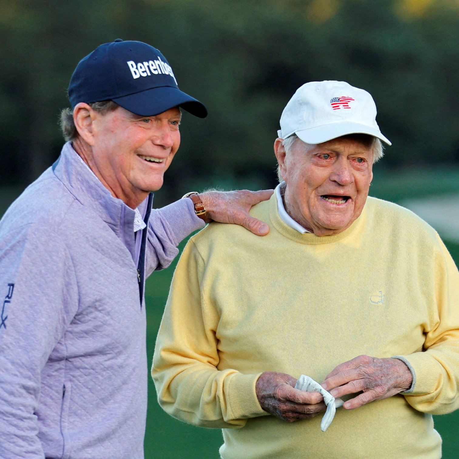 Jack Nicklaus with Tom Watson at the 2026 Masters