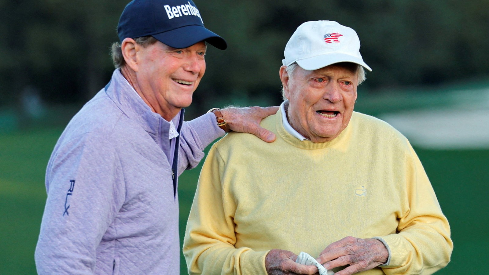 Jack Nicklaus with Tom Watson at the 2026 Masters