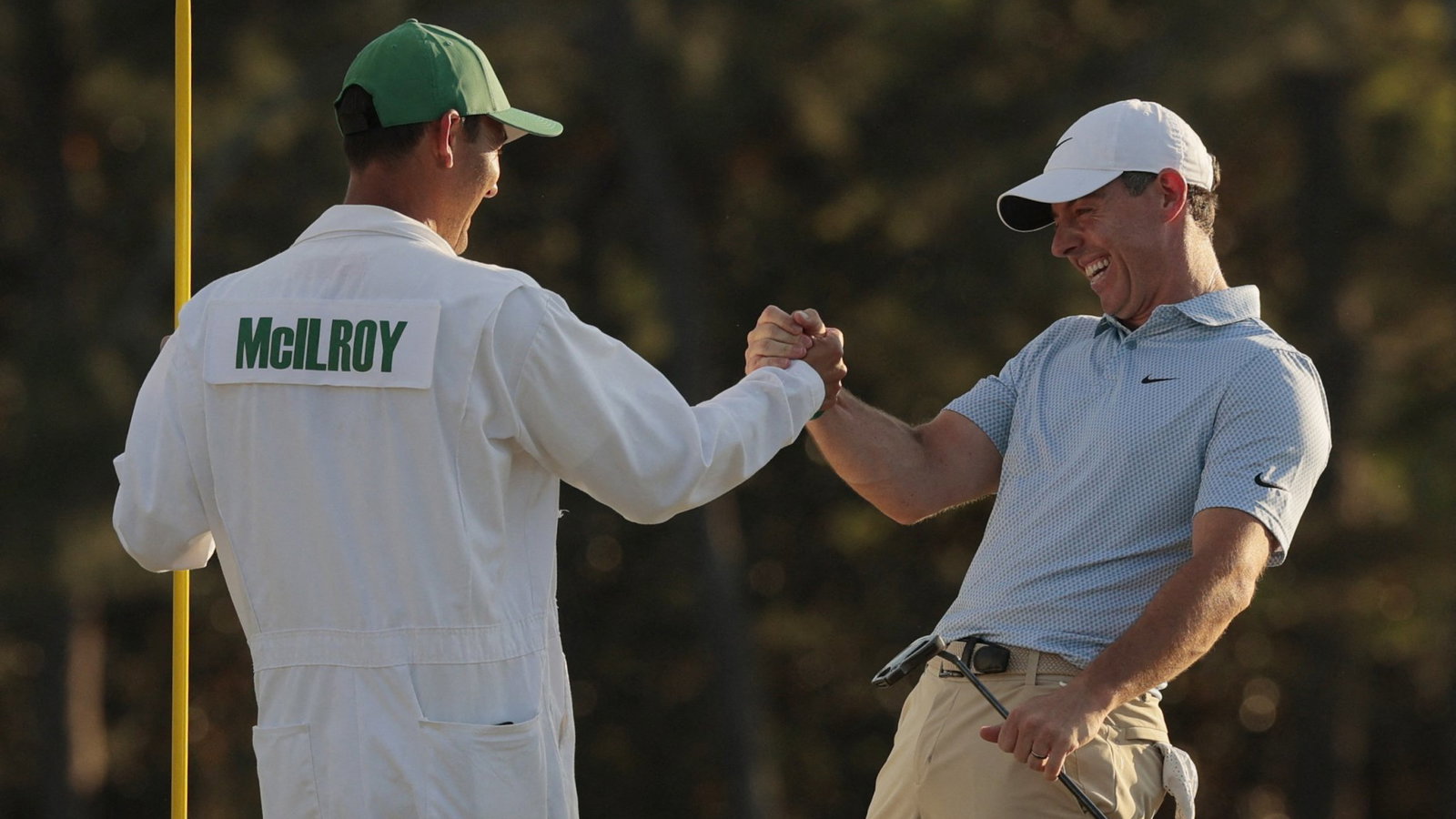 Diamond and McIlroy celebrate on the 18th