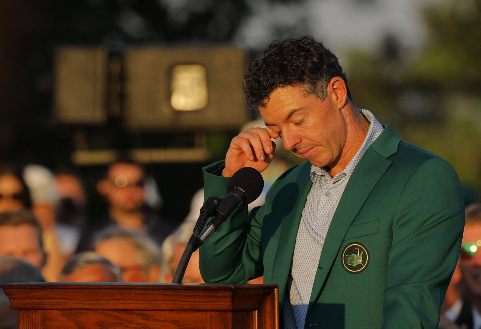 McIlroy gave an emotional speech on the 18th green