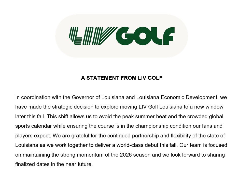 LIV Golf's statement