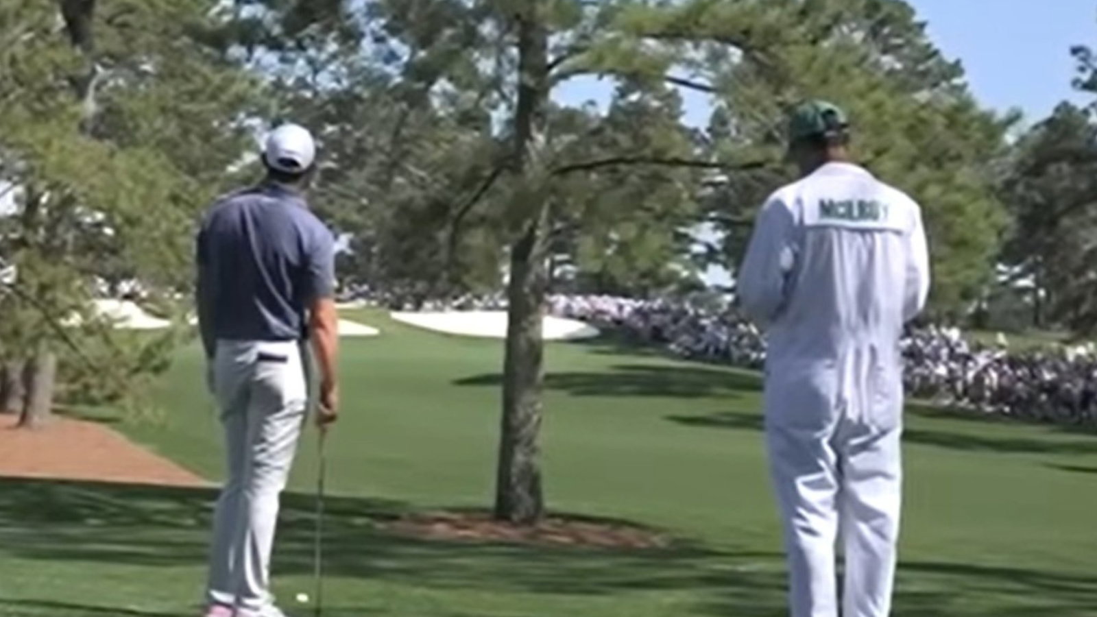 McIlroy with Diamond on the seventh at Augusta