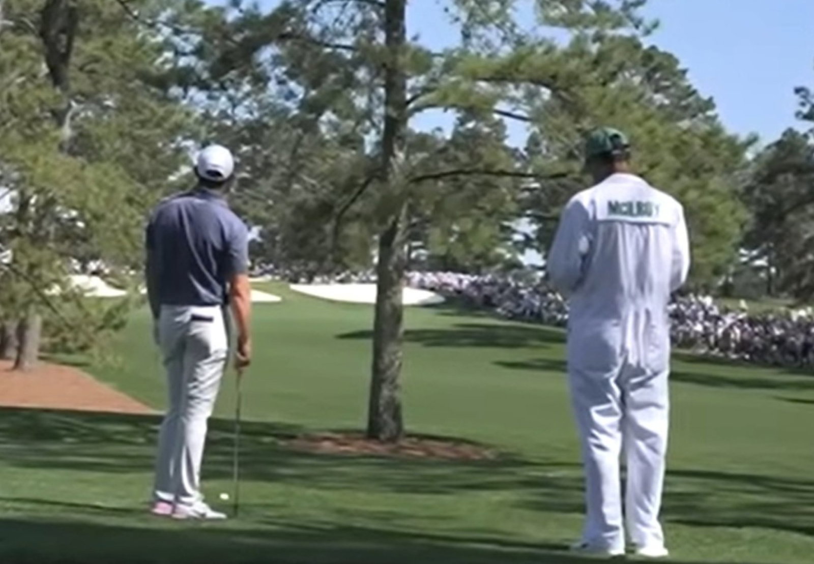 McIlroy with Diamond on the seventh at Augusta