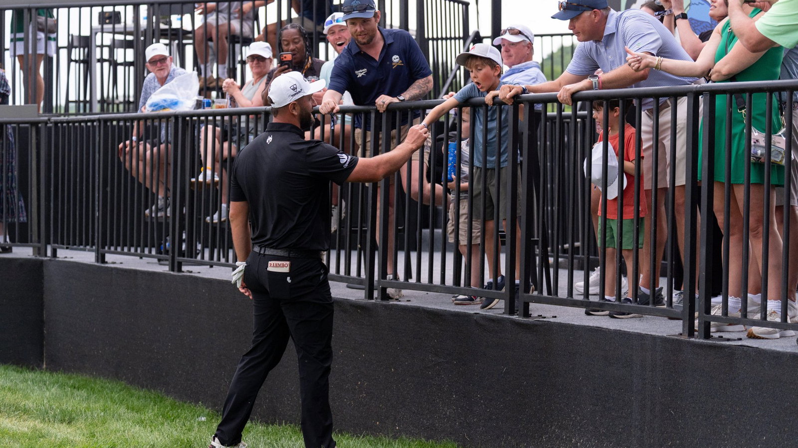 Jon Rahm signs autographs at LIV Golf's event in Virginia