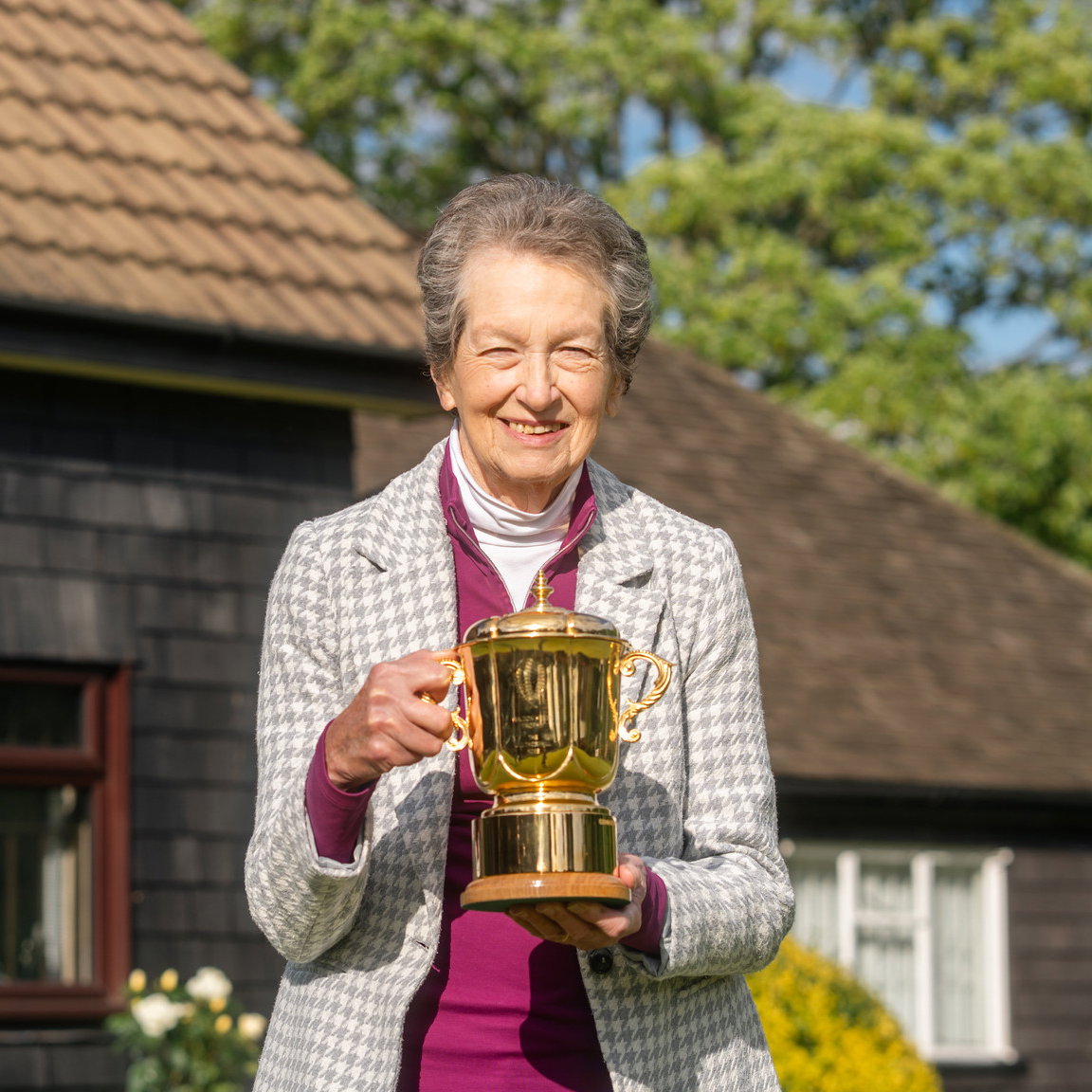 Walton Heath Club President Jill Thornhill and the Jill Thornhill Rose. Image: Sam Jones