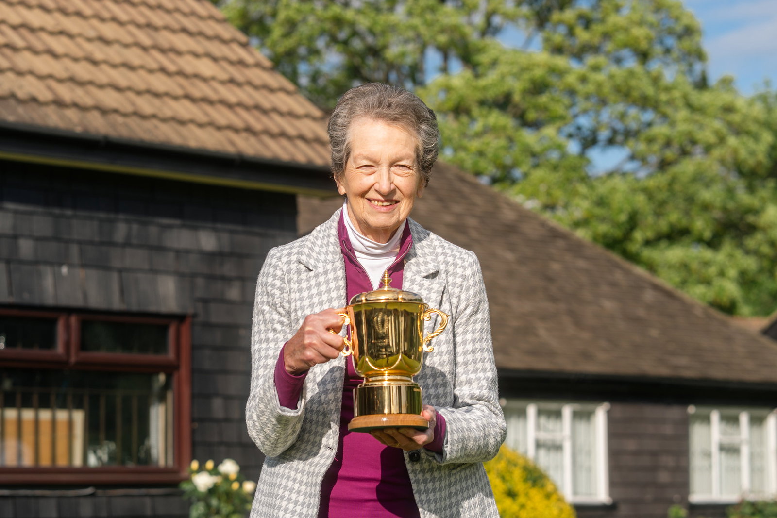 Walton Heath Club President Jill Thornhill and the Jill Thornhill Rose. Image: Sam Jones