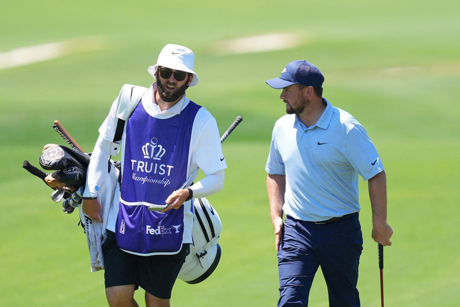 Alex Fitzpatrick with his caddie 