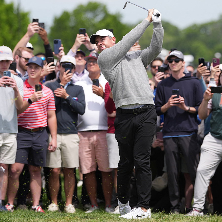 Rory McIlroy during a practice round of the PGA Championship golf tournament at Aronimink Golf Club. Image: Reuters