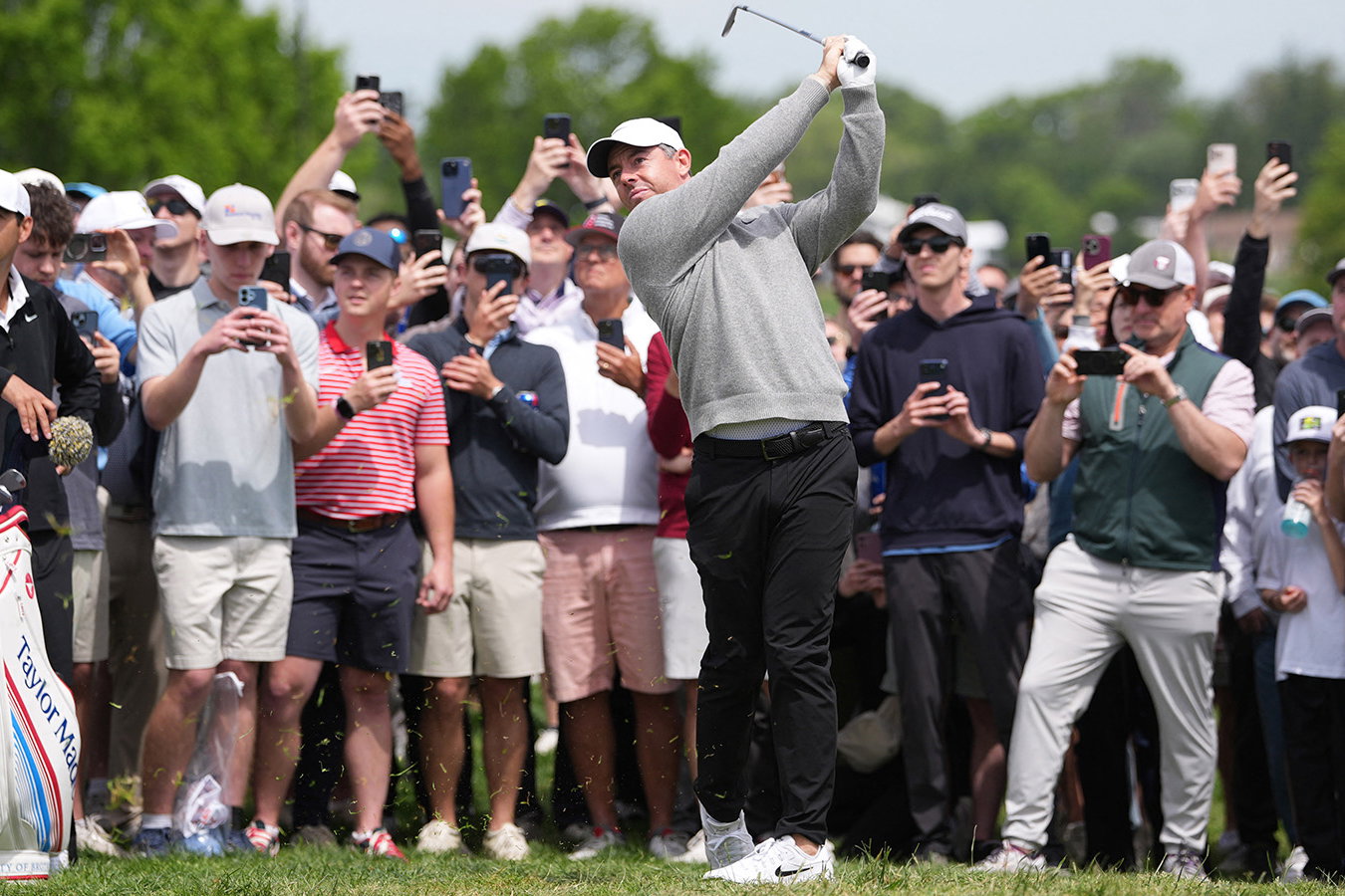 Rory McIlroy during a practice round of the PGA Championship golf tournament at Aronimink Golf Club. Image: Reuters