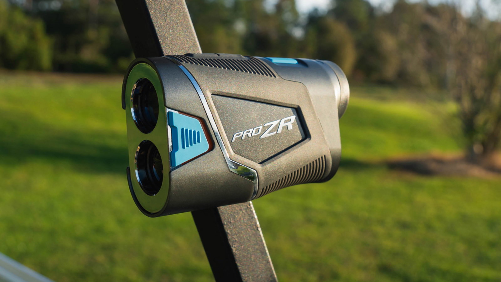 The Pro ZR has a built-in cart magnet for easy mounting. Courtesy Shot Scope