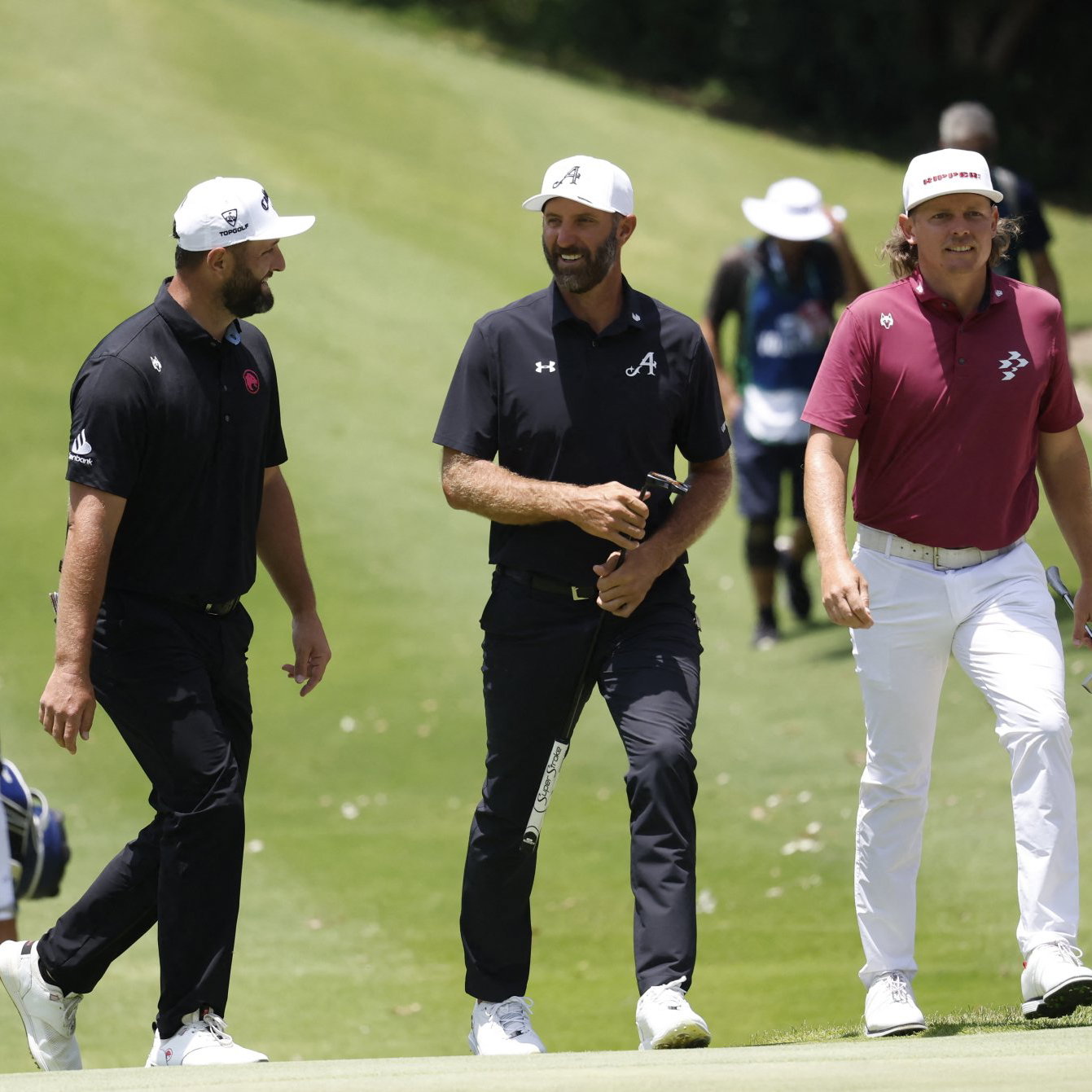LIV Golf players Jon Rahm, Dustin Johnson and Cameron Smith